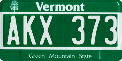 VT license plate AKX373