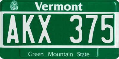VT license plate AKX375
