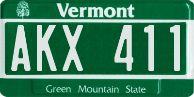 VT license plate AKX411
