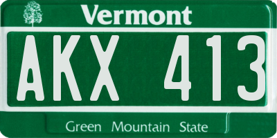 VT license plate AKX413