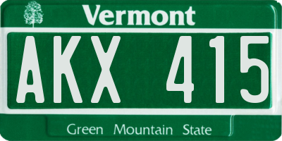 VT license plate AKX415