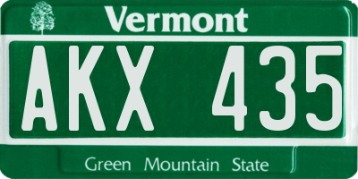 VT license plate AKX435