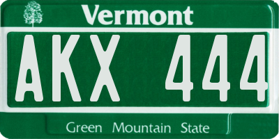 VT license plate AKX444