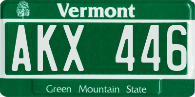 VT license plate AKX446
