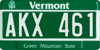 VT license plate AKX461