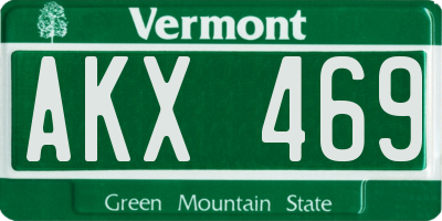 VT license plate AKX469