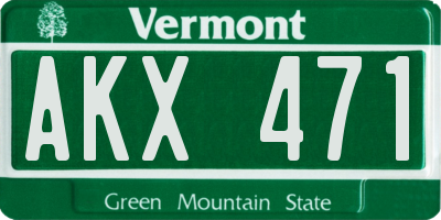 VT license plate AKX471