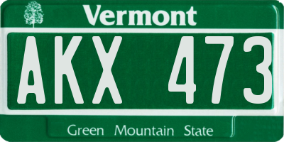 VT license plate AKX473