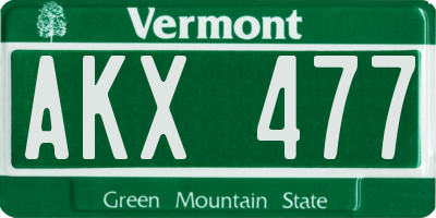 VT license plate AKX477