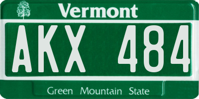 VT license plate AKX484