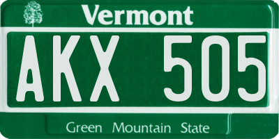 VT license plate AKX505