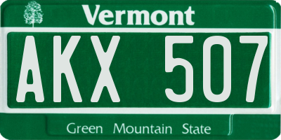 VT license plate AKX507