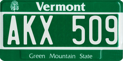 VT license plate AKX509