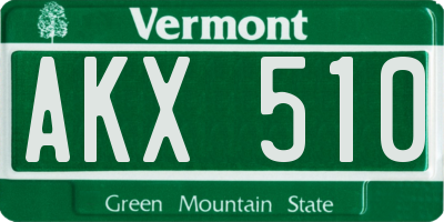 VT license plate AKX510