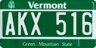 VT license plate AKX516