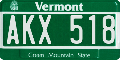 VT license plate AKX518