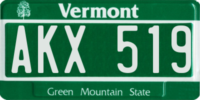 VT license plate AKX519