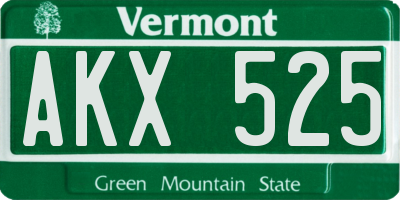 VT license plate AKX525