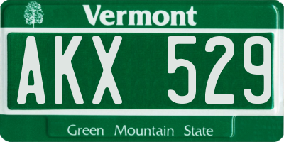 VT license plate AKX529