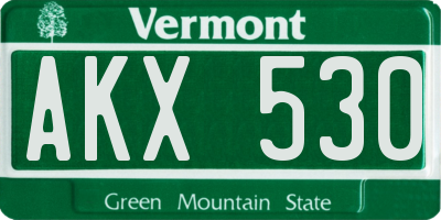 VT license plate AKX530