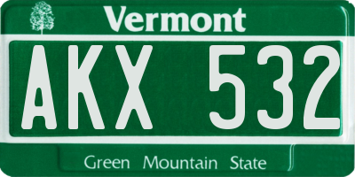 VT license plate AKX532