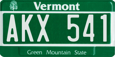 VT license plate AKX541
