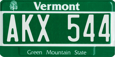 VT license plate AKX544