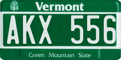 VT license plate AKX556