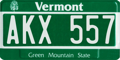 VT license plate AKX557