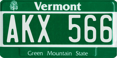 VT license plate AKX566
