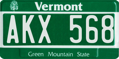 VT license plate AKX568