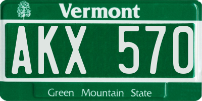 VT license plate AKX570