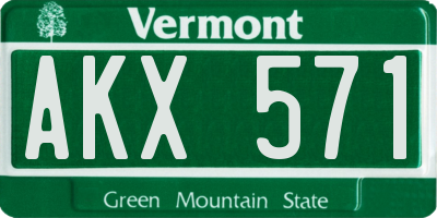 VT license plate AKX571