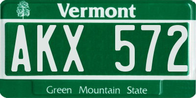 VT license plate AKX572