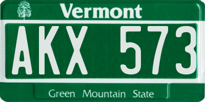 VT license plate AKX573