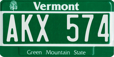 VT license plate AKX574