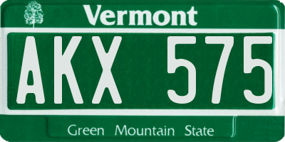 VT license plate AKX575