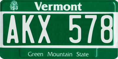 VT license plate AKX578