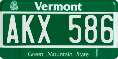 VT license plate AKX586