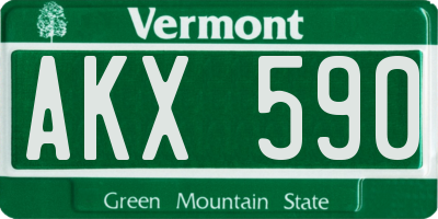 VT license plate AKX590