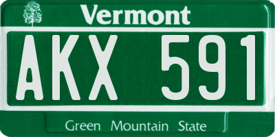 VT license plate AKX591