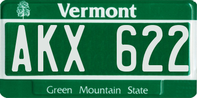 VT license plate AKX622