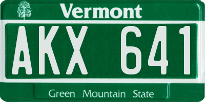 VT license plate AKX641