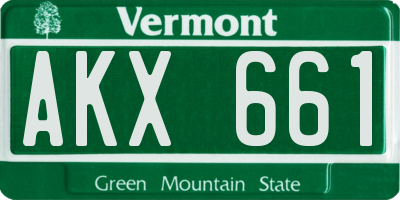 VT license plate AKX661