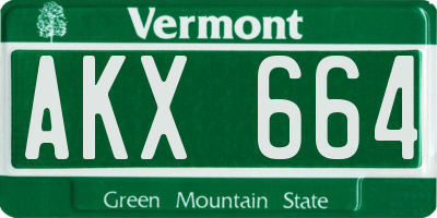 VT license plate AKX664