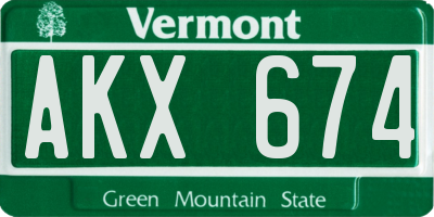 VT license plate AKX674