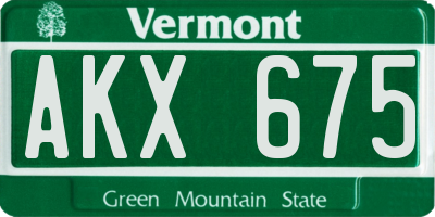 VT license plate AKX675