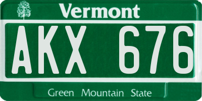 VT license plate AKX676