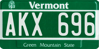 VT license plate AKX696
