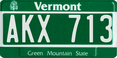 VT license plate AKX713